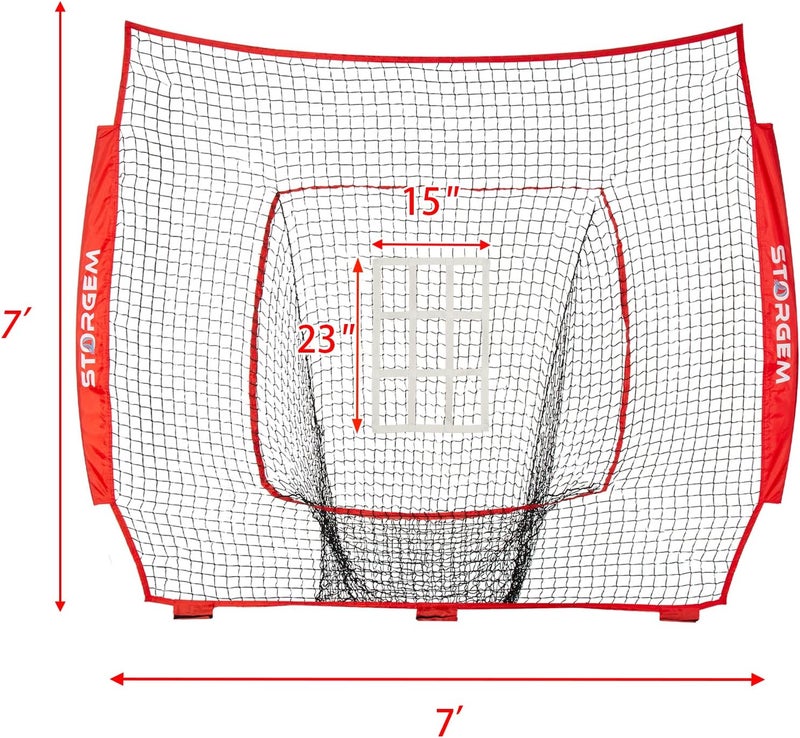 Storgem Replacement Net for Baseball, 7-Strand Knotless Polyester Net, Fits 7x7ft Size Baseball Bow Style Frames - Image 4